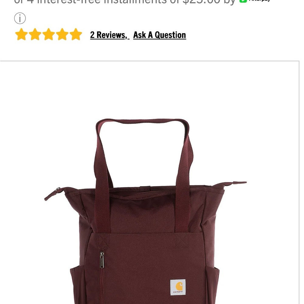 Carhartt STYLE #B0000578
CLASSIC CONVERTIBLE BACKPACK LAPTOP TOTE - Picture 4 of 5